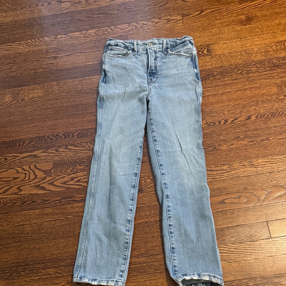 Good American Light Blue Straight Leg Jeans